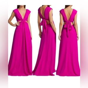Monique Lhuillier Pink Maxi Dress